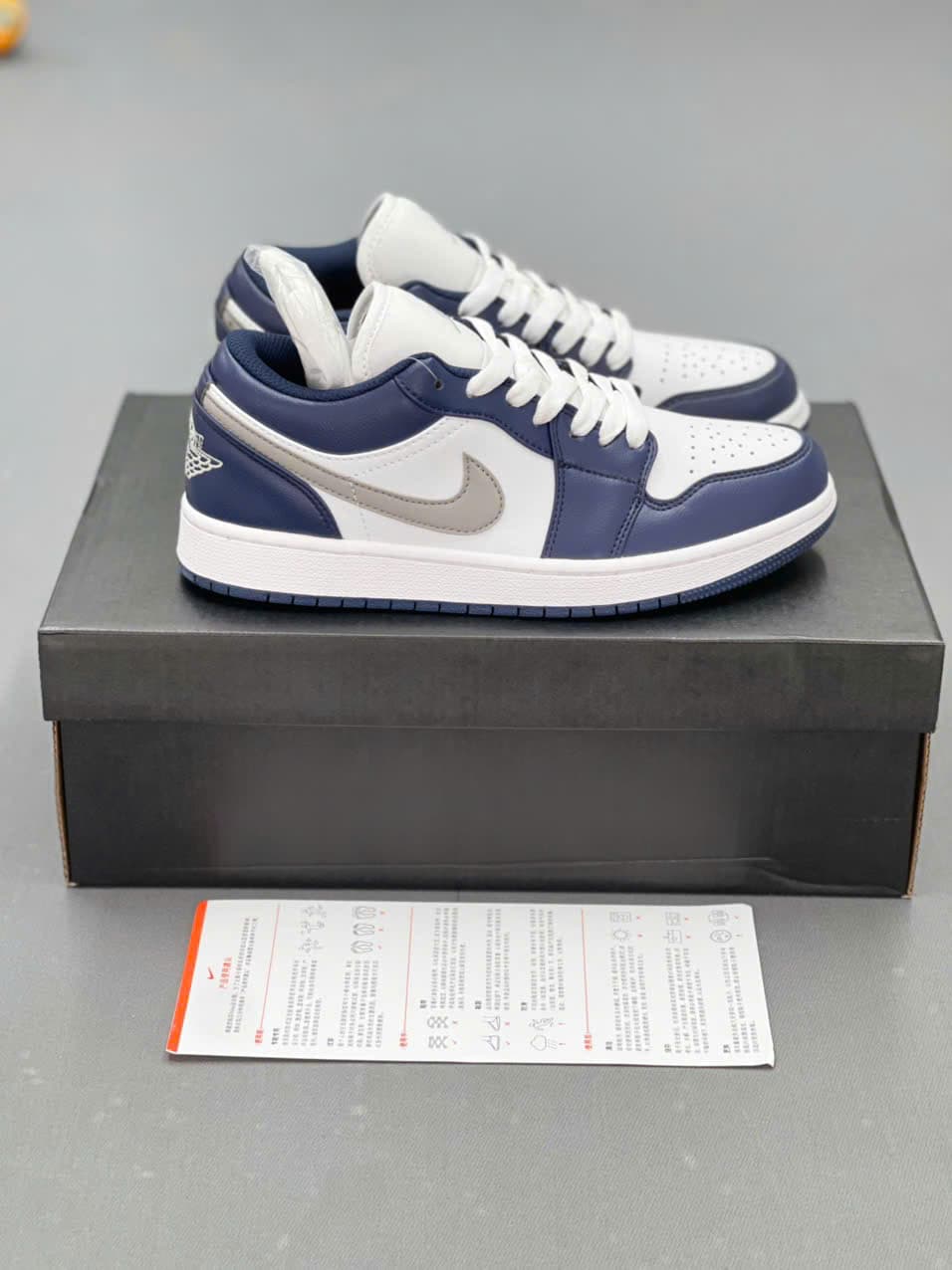 Jordan Low Navy Xám - Jordan chính hãng chi tiết